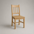 Chaise de salle à manger en hêtre massif naturel avec dossier à barreaux, 43 × 48 × 90 cm